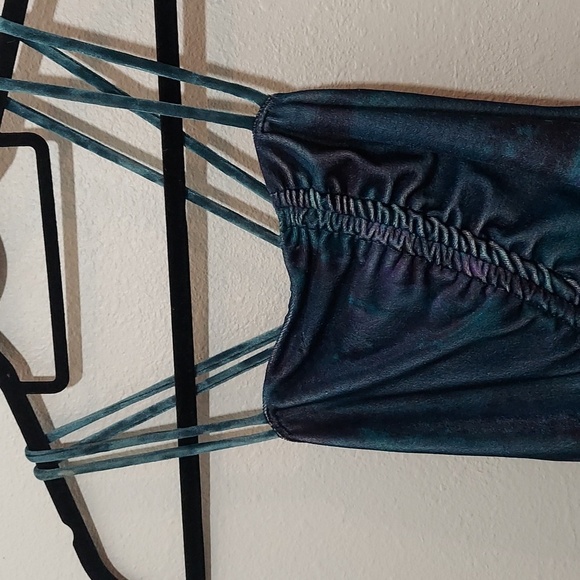 NWOT Free People Rare Asymmetrical Velvet Top XS - Picture 3 of 12